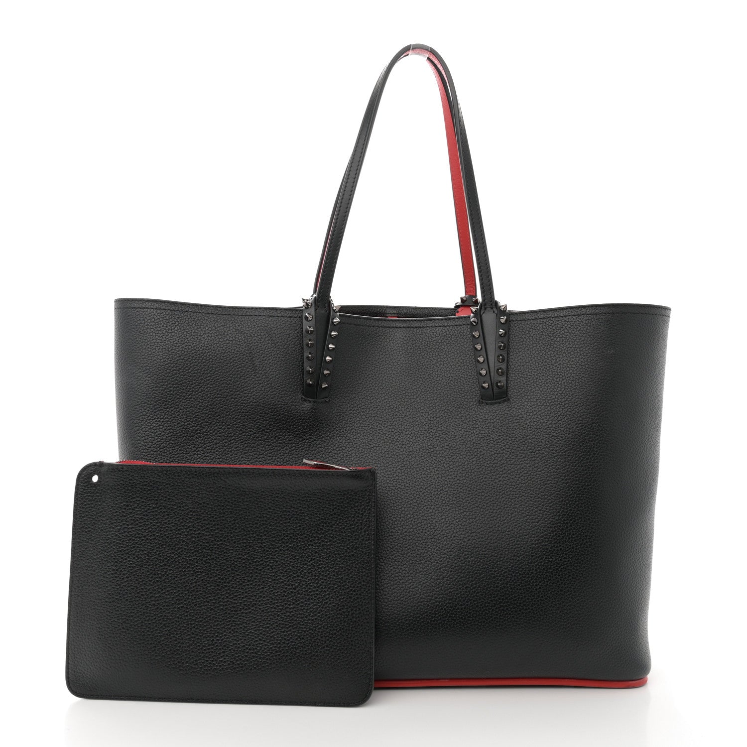 Christian Louboutin Calfskin Spikes East West Cabata Tote Black 3 of 13