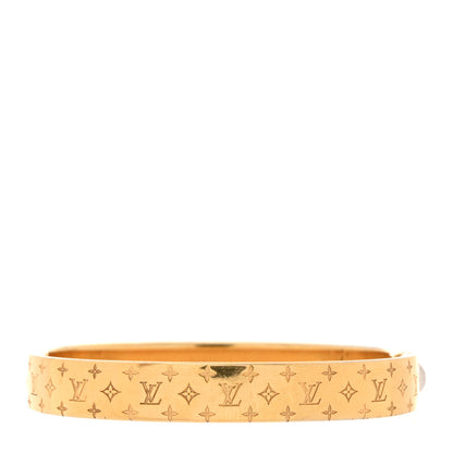 Louis Vuitton Brass Monogram Nanogram Cuff M Gold 3 of 7