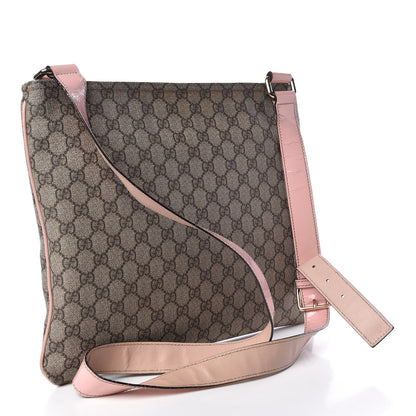 Gucci GG Supreme Monogram Medium Flat Messenger Bag Light Pink 3 of 12
