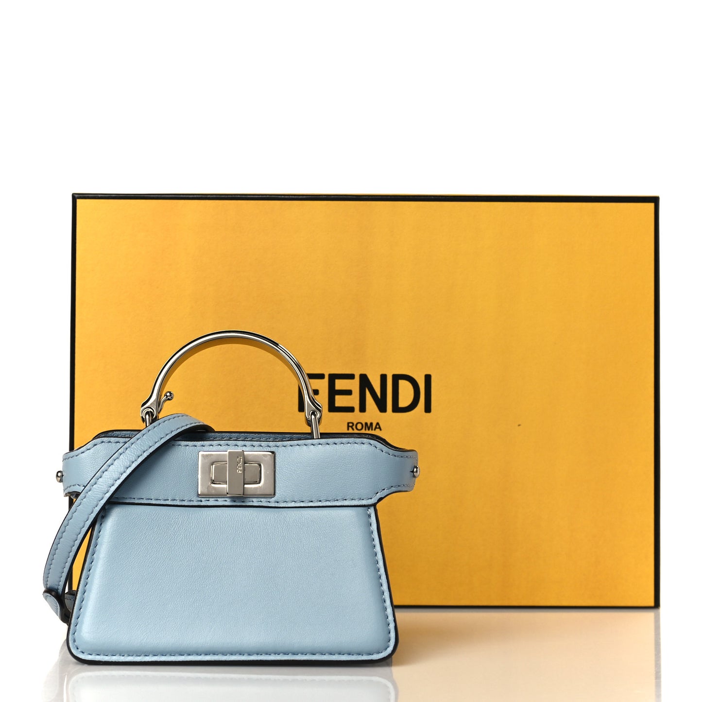 Shiny Nappa Nano Peekaboo Maxi Handle Satchel Azzurro Baby