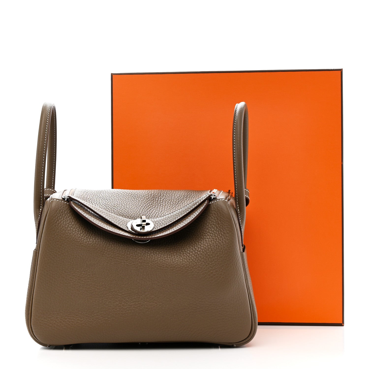 Hermes Taurillon Clemence Lindy 26 Etoupe 11 of 11