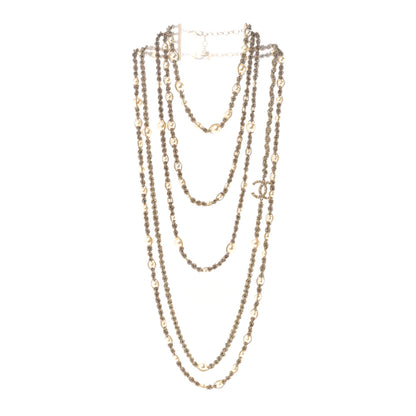 Chanel Pearl CC Chain Multi Strand Necklace Gold 3 of 7