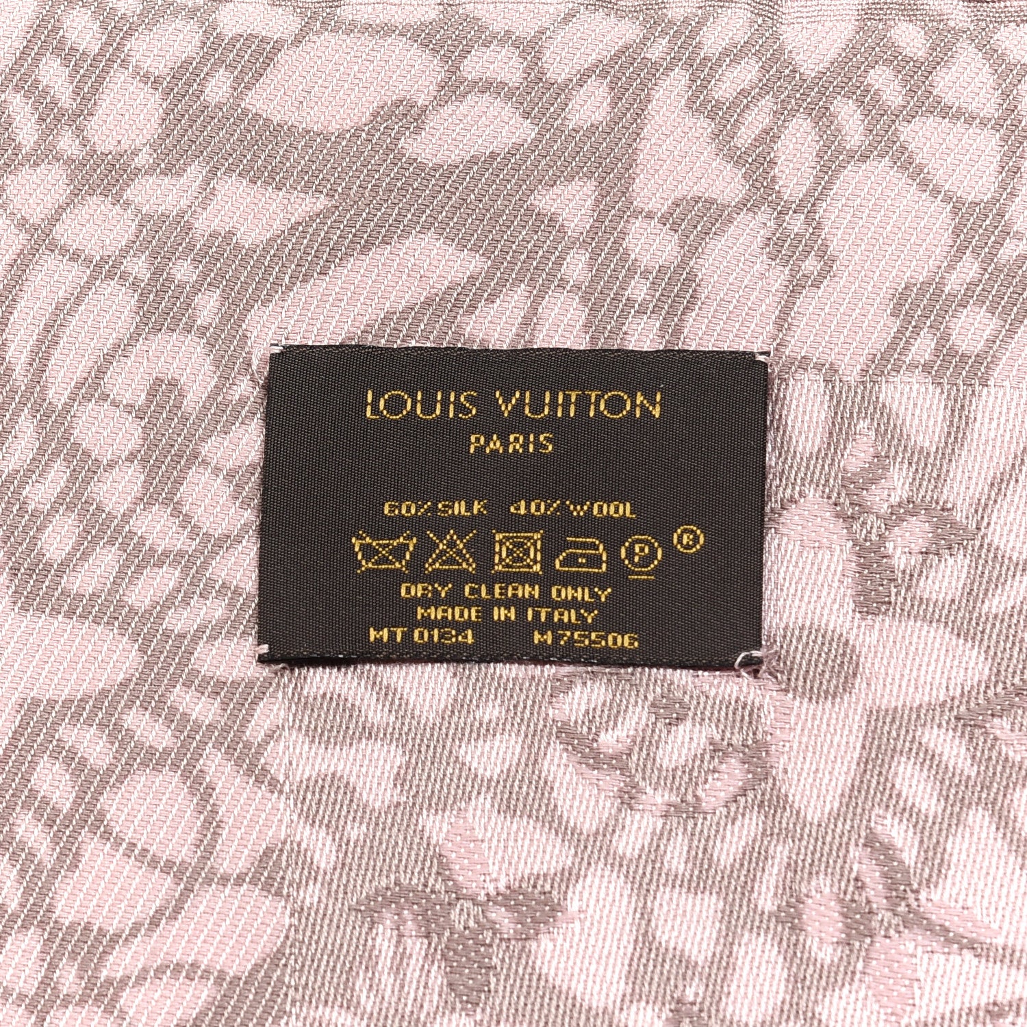 Louis Vuitton Silk Wool Monogram Dentelle Shawl Scarf Rose Poudre 6 of 6