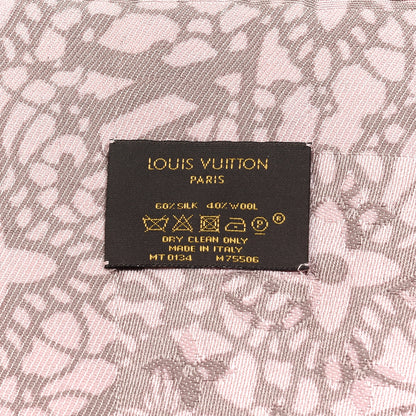 Louis Vuitton Silk Wool Monogram Dentelle Shawl Scarf Rose Poudre 6 of 6
