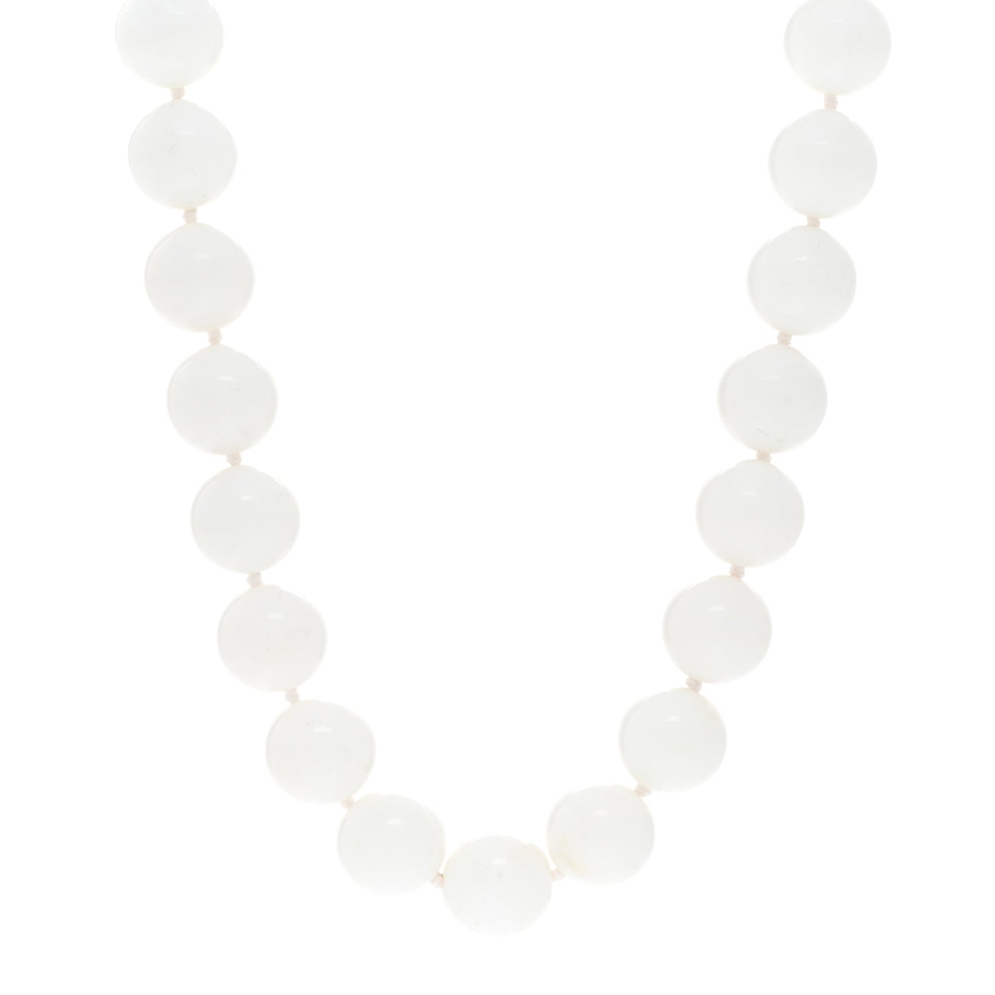 Sterling Silver White Agate 16mm Paloma Picasso Bead Necklace