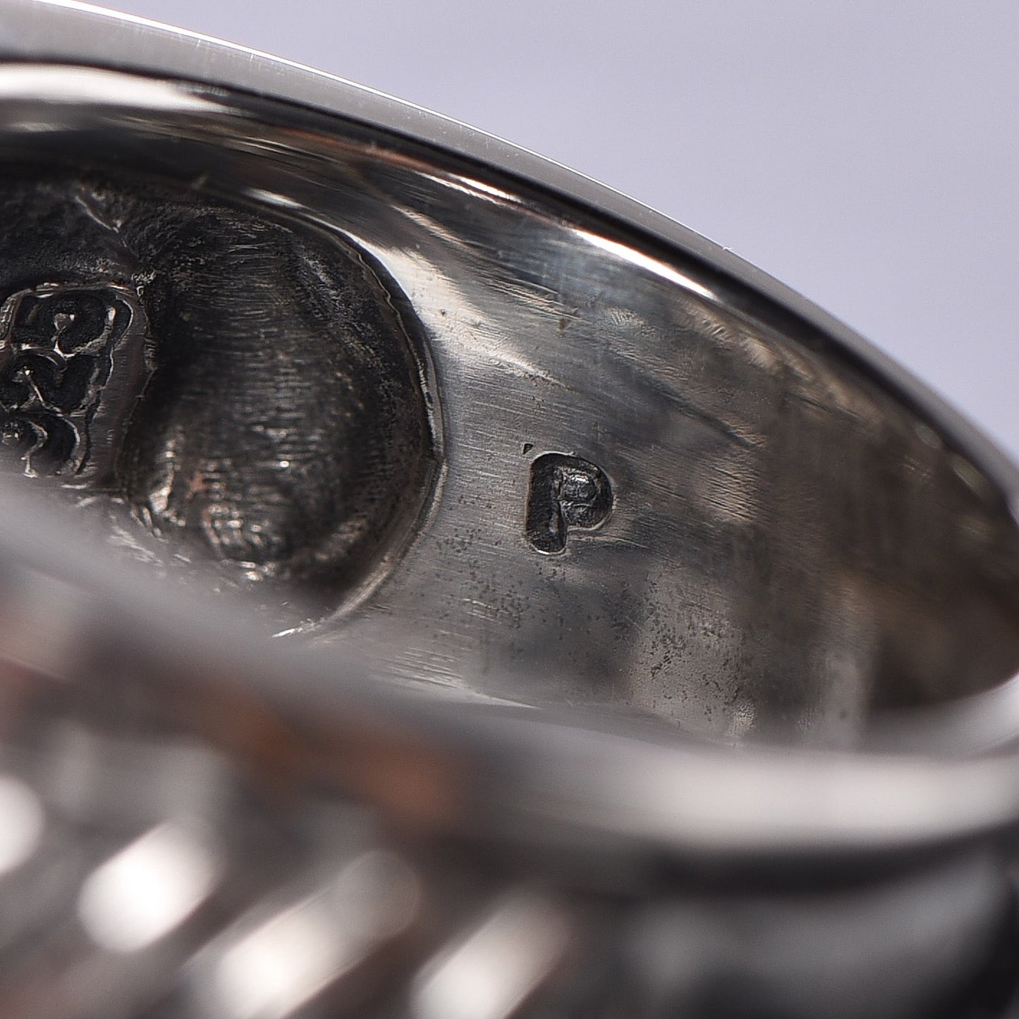 Sterling Silver Diamond Cable Cigar Band Ring 55 7.25
