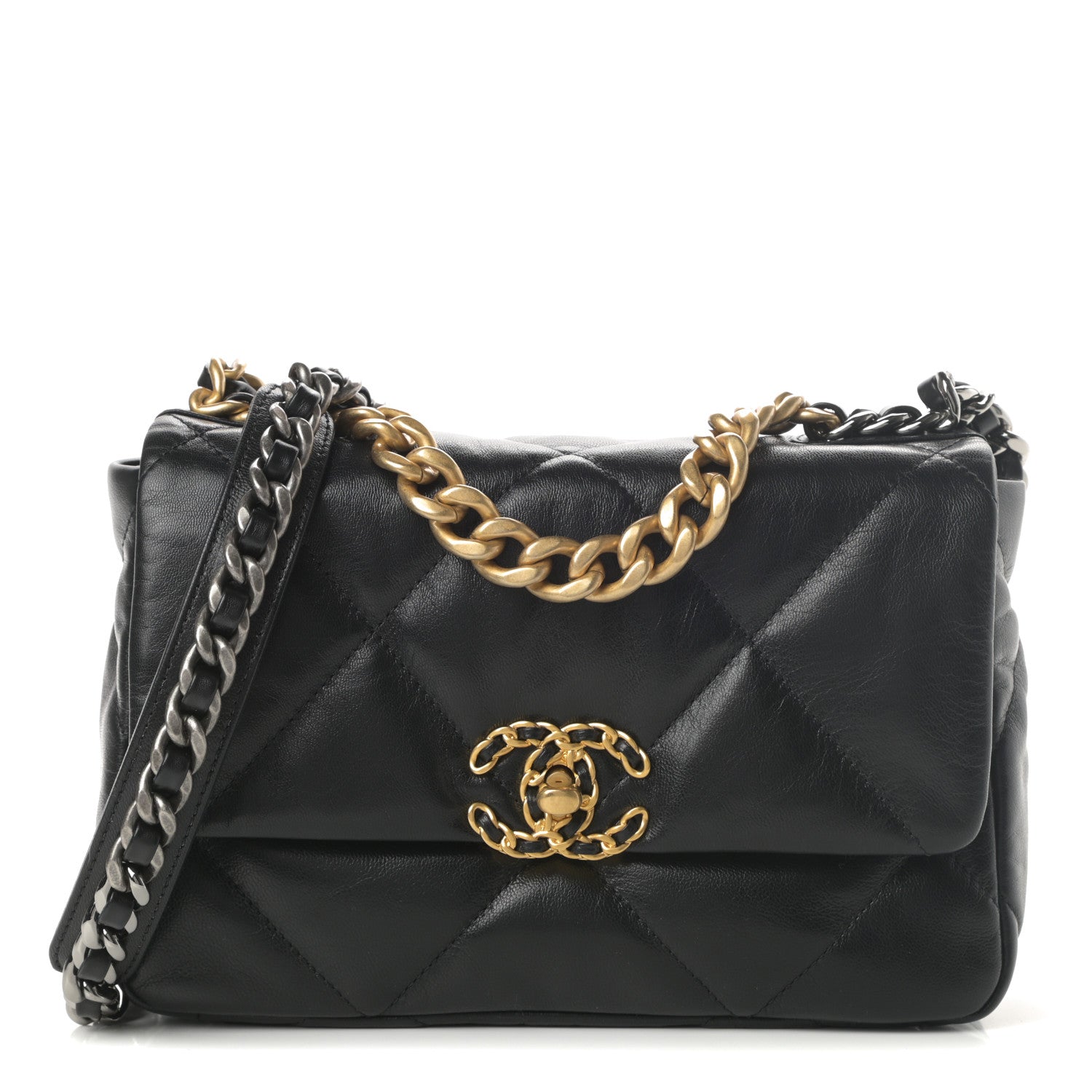 Chanel Goatskin Quilted Medium Chanel 19 Flap Black 1 of 11