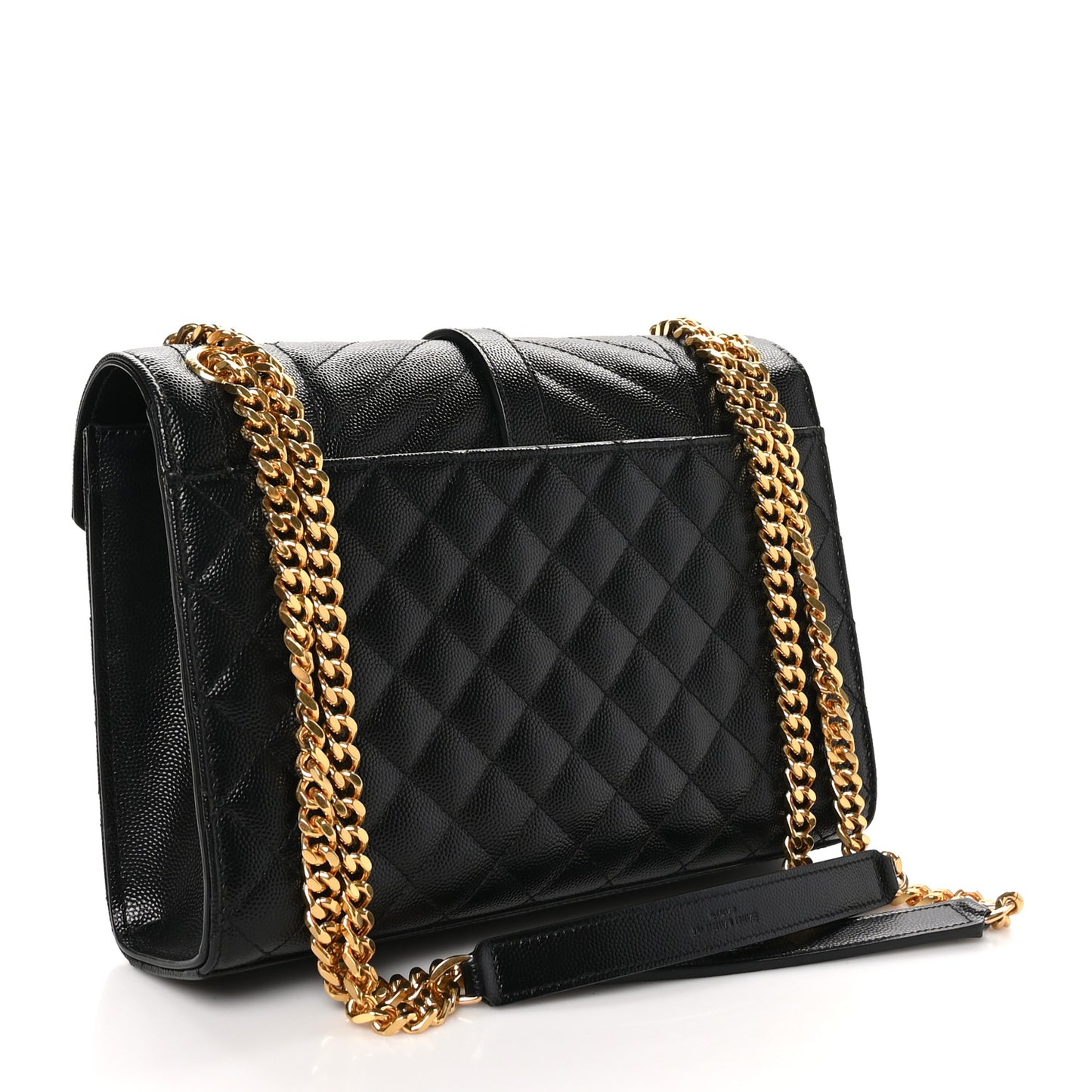 Grain De Poudre Textured Mixed Matelasse Triquilt Medium Monogram Satchel Black