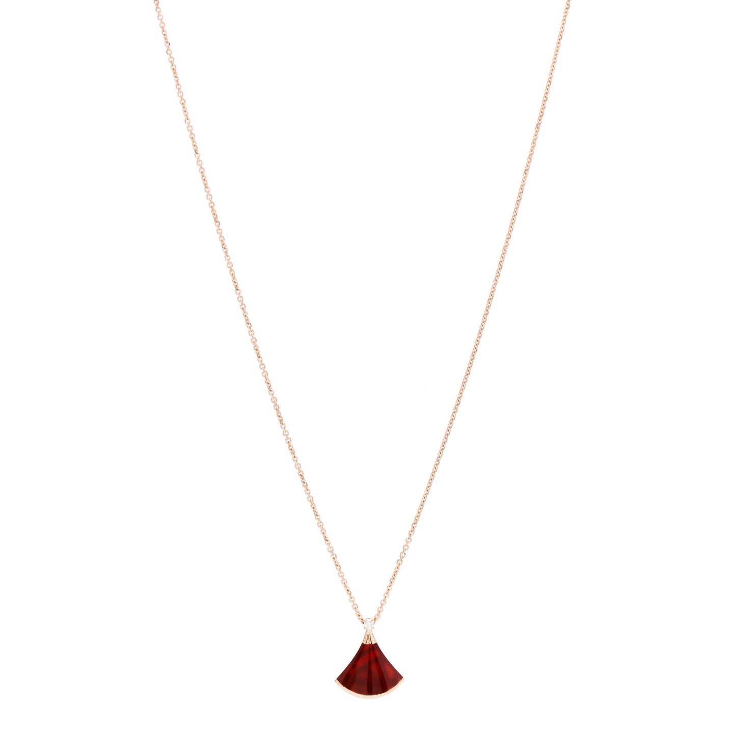 18K Rose Gold Diamond Carnelian Divas' Dream Pendant Necklace