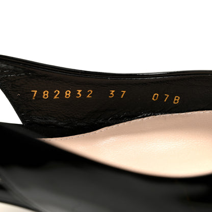 Gucci Patent Signoria 35mm Slingback Pumps 37 Black 9 of 10