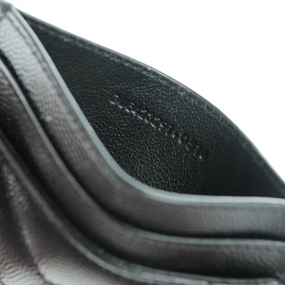 Saint Laurent Grain De Poudre Matelasse Chevron Monogram Credit Card Case Black 7 of 7