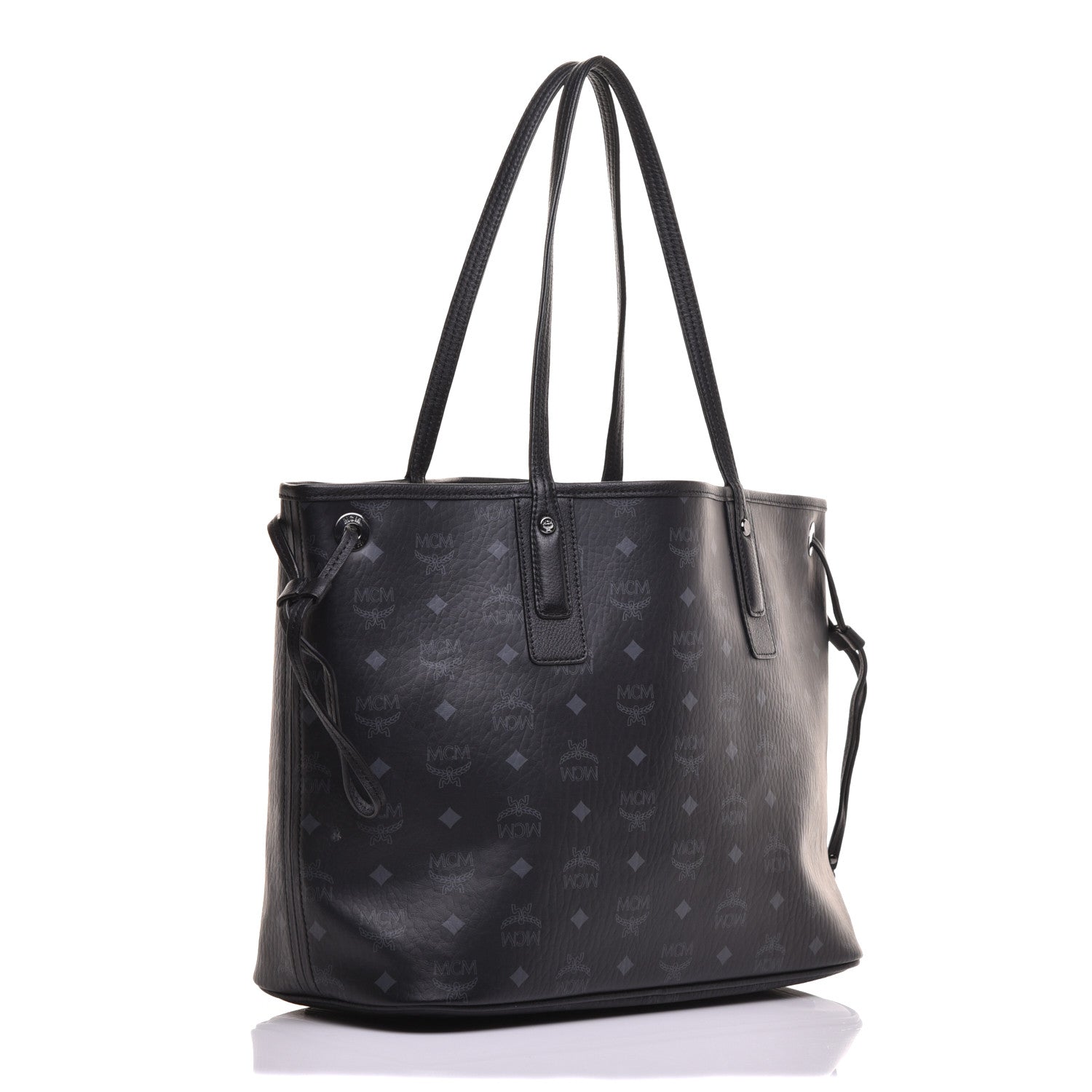MCM Visetos Medium Liz Reversible Shopper Tote Black 5 of 16