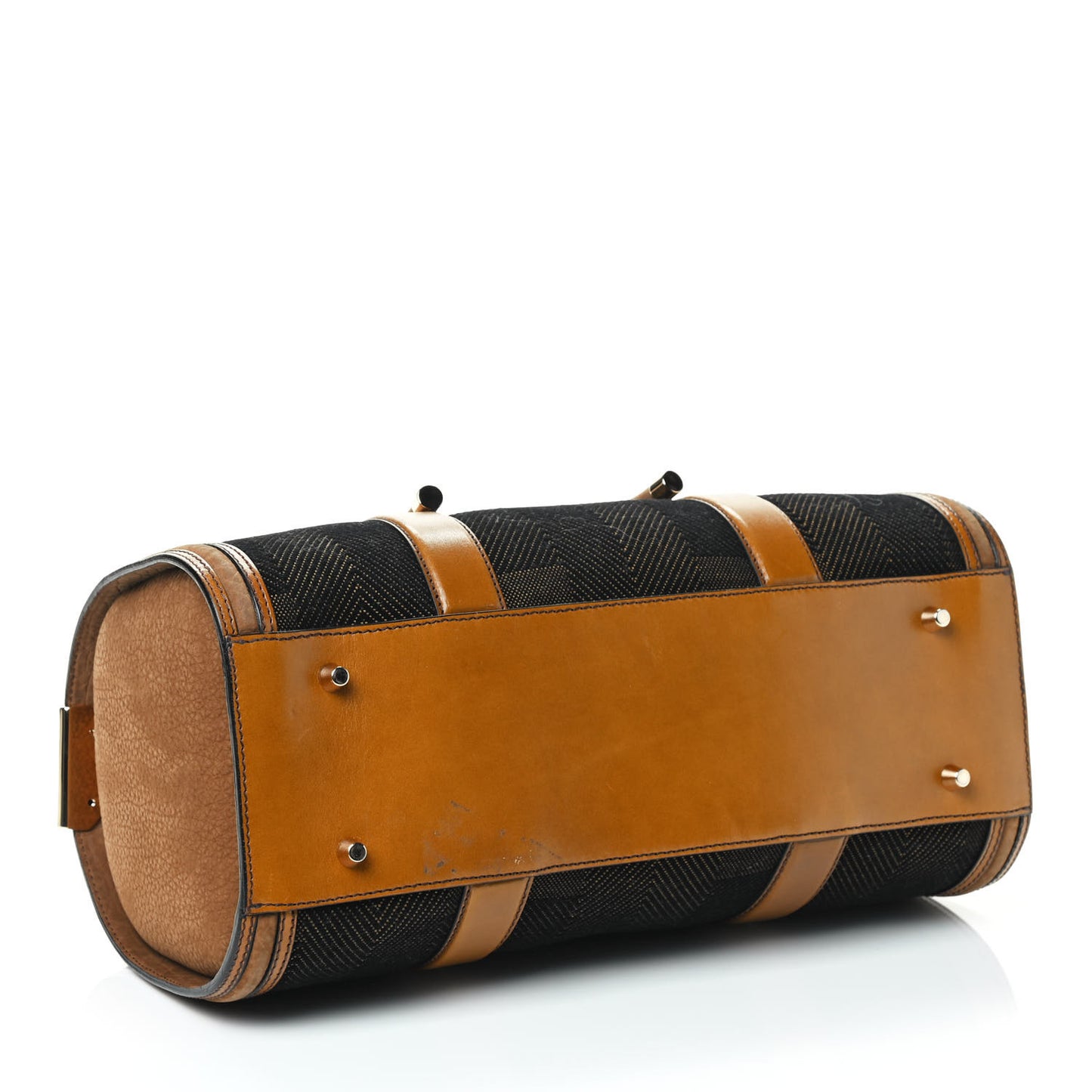 Prorsum Jacquard Tweed Medium Barrel Bag Brown