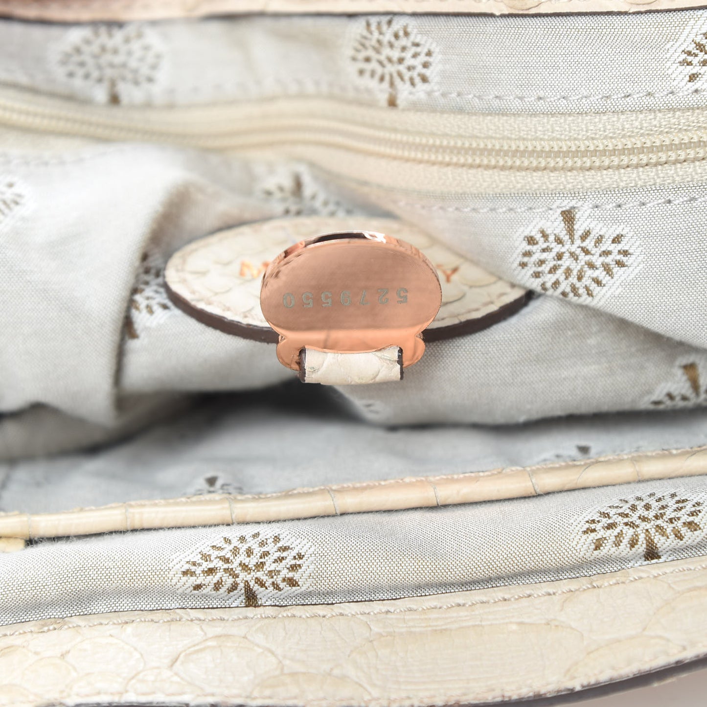 Python Embossed Calfskin Medium Alexa White