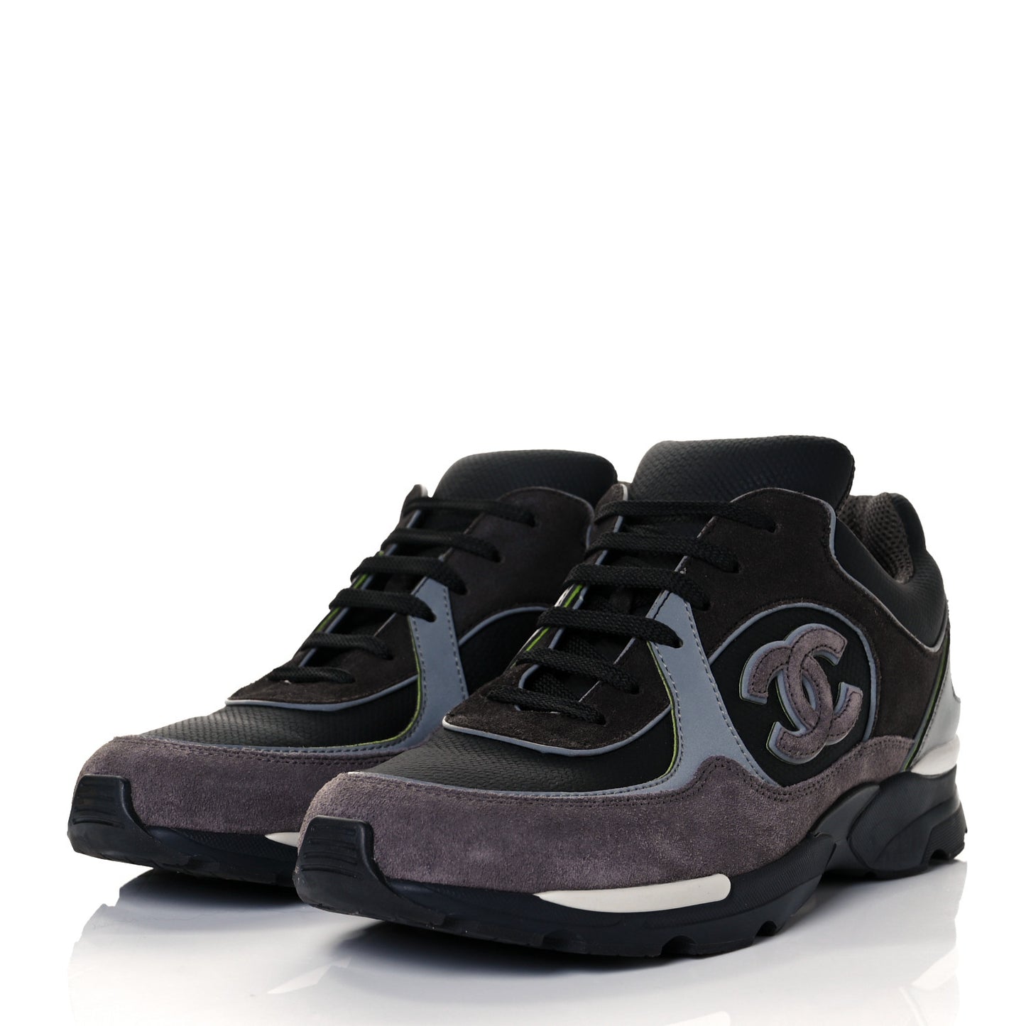 Calfskin Suede CC Sneakers 38 Black