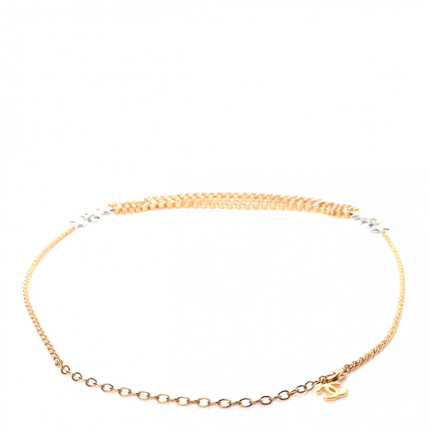 Crystal Star CC Multi Strand Belt Gold