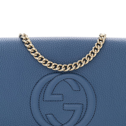 Gucci Pebbled Calfskin Medium Soho Flap Crossbody Caspian 8 of 10