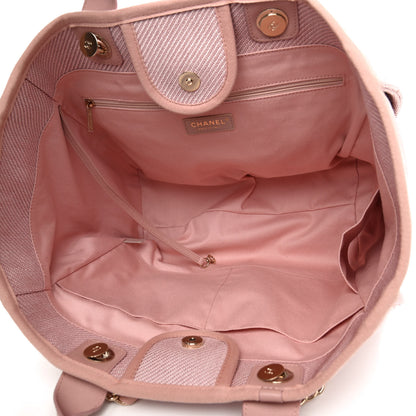 Chanel Mixed Fibers Calfskin Medium Deauville Tote Pink 4 of 4