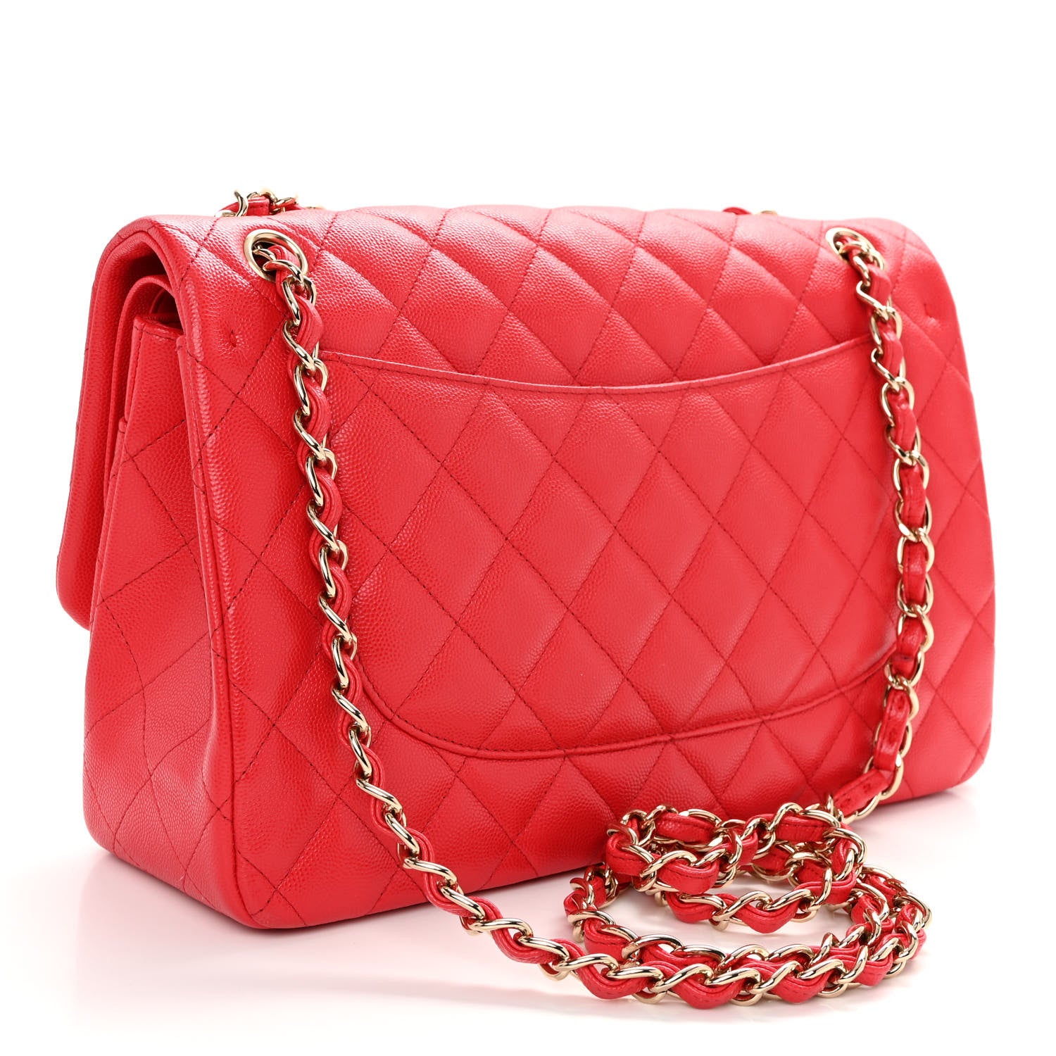 Chanel Caviar Quilted Jumbo Double Flap Red 3 of 10
