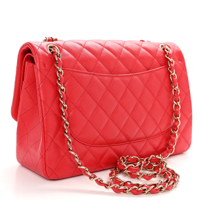 Chanel Caviar Quilted Jumbo Double Flap Red 3 of 10