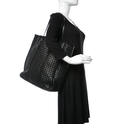 Bottega Veneta Wool Nappa Intrecciato Tote Black 2 of 13
