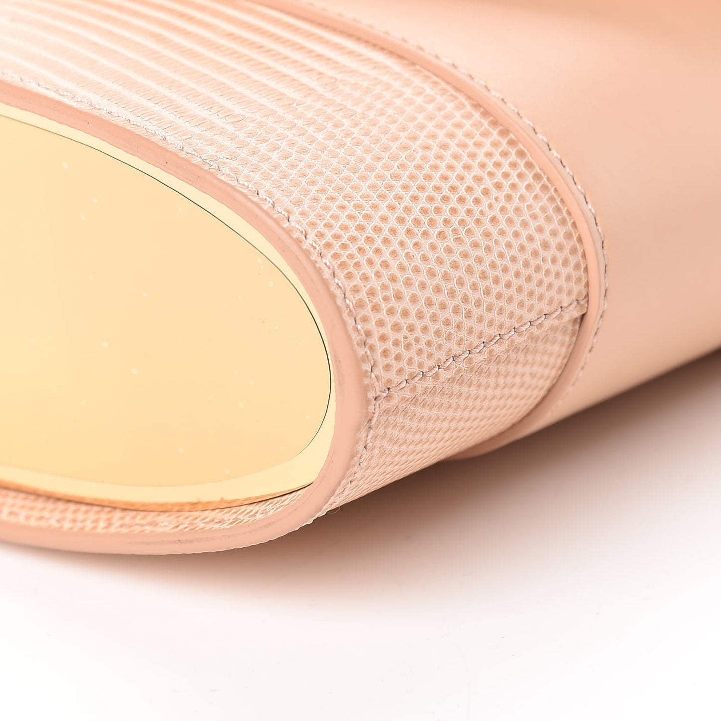 Calfskin Lizard Embossed Small Aby Lock Delicate Pink