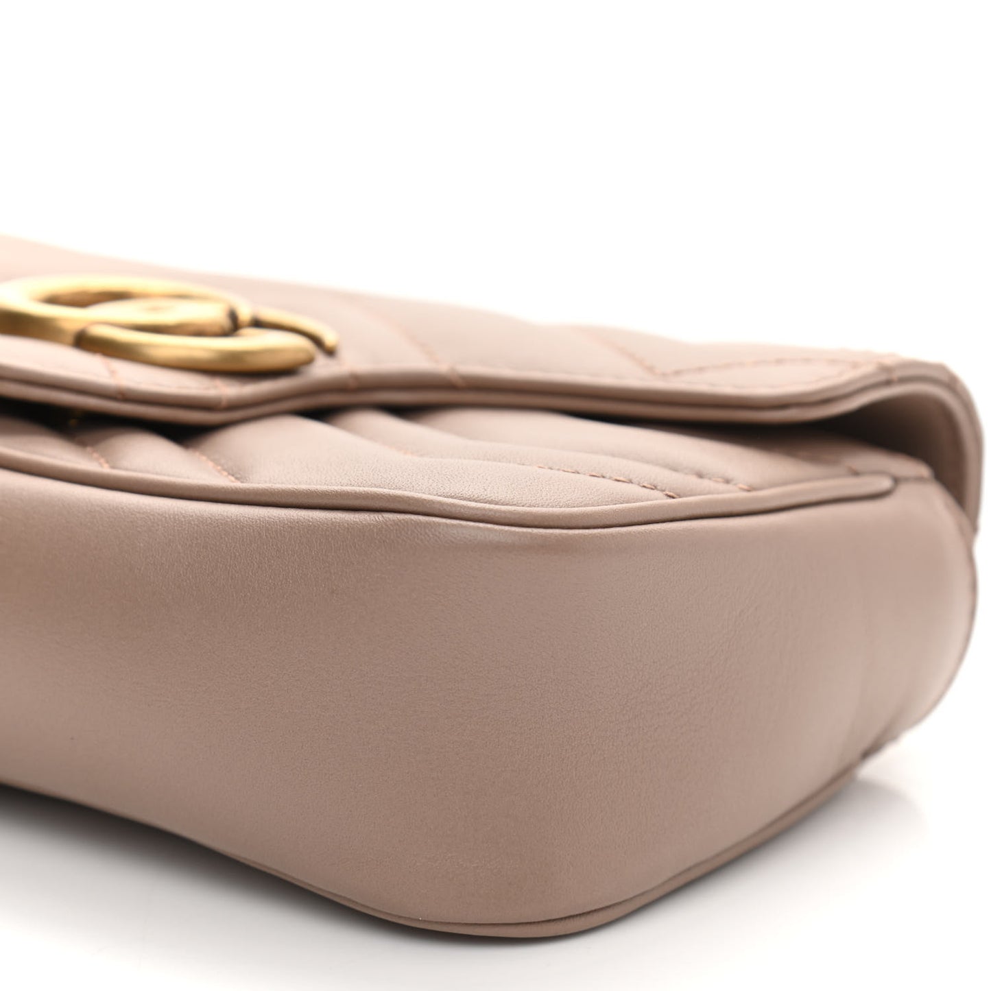 Calfskin Matelasse Super Mini GG Marmont Shoulder Bag Porcelain Rose