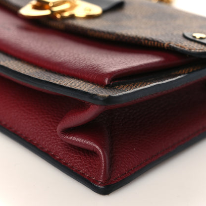 Louis Vuitton Damier Ebene Vavin Chain Wallet Red 7 of 8