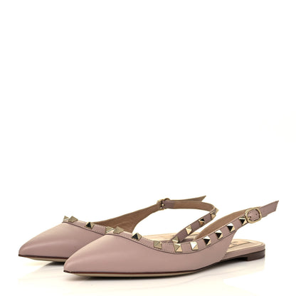 Valentino Garavani Nappa Rockstud Slingback Flats 37 Poudre 3 of 10