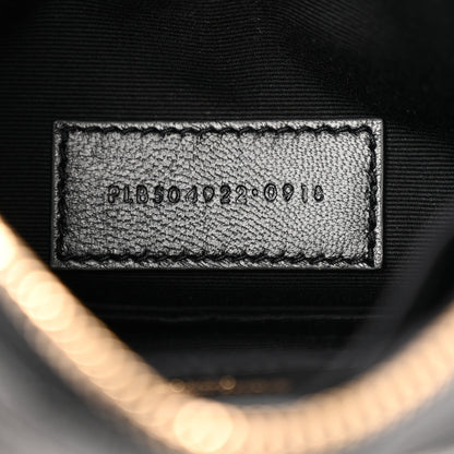 Saint Laurent Grain De Poudre Chevron Monogram Bill Pouch Black 7 of 8