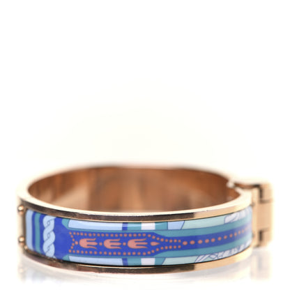 Hermes Enamel Printed Narrow Hinged Bracelet S 6 of 11