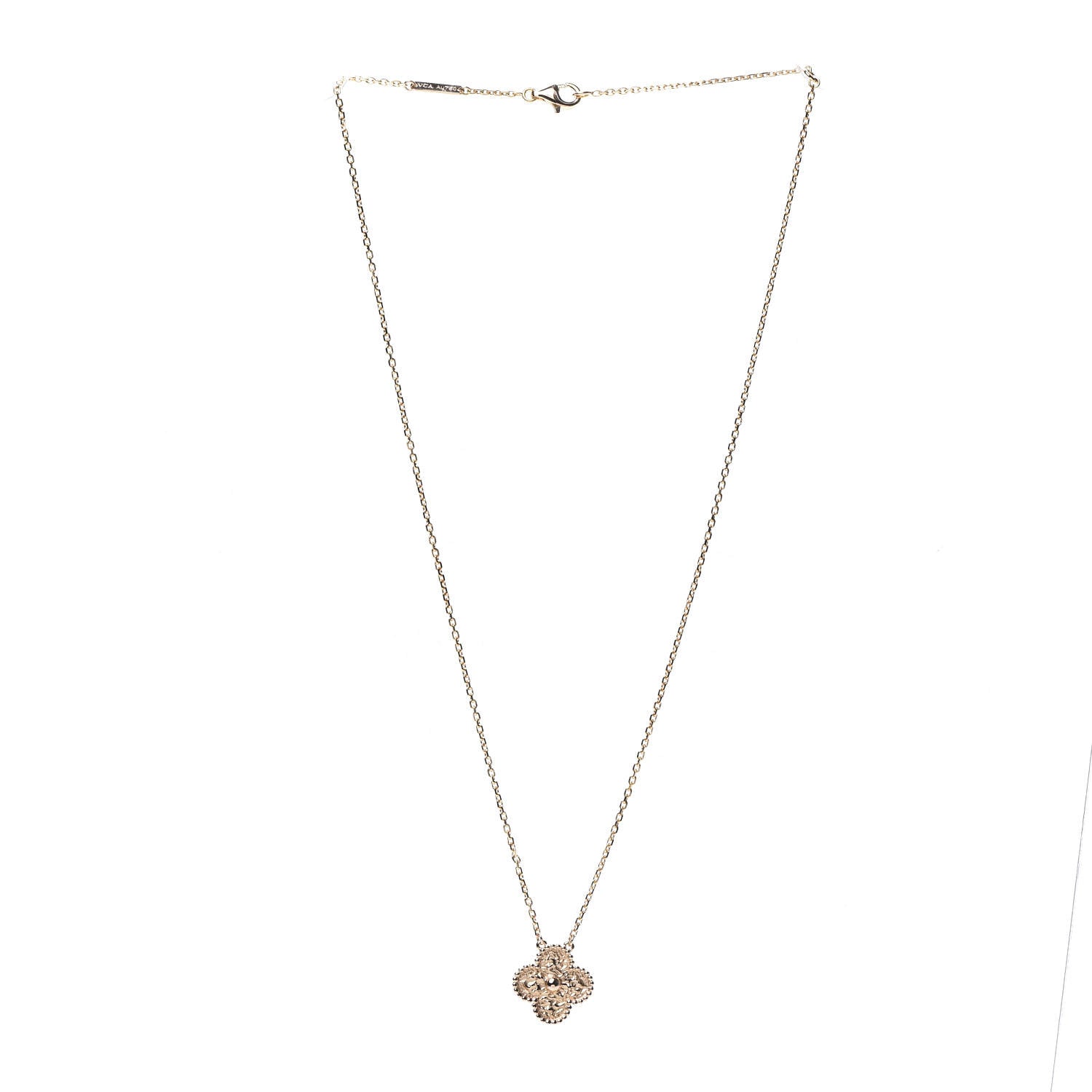 Van Cleef & Arpels 18K Rose Gold Vintage Alhambra Pendant Necklace 3 of 7