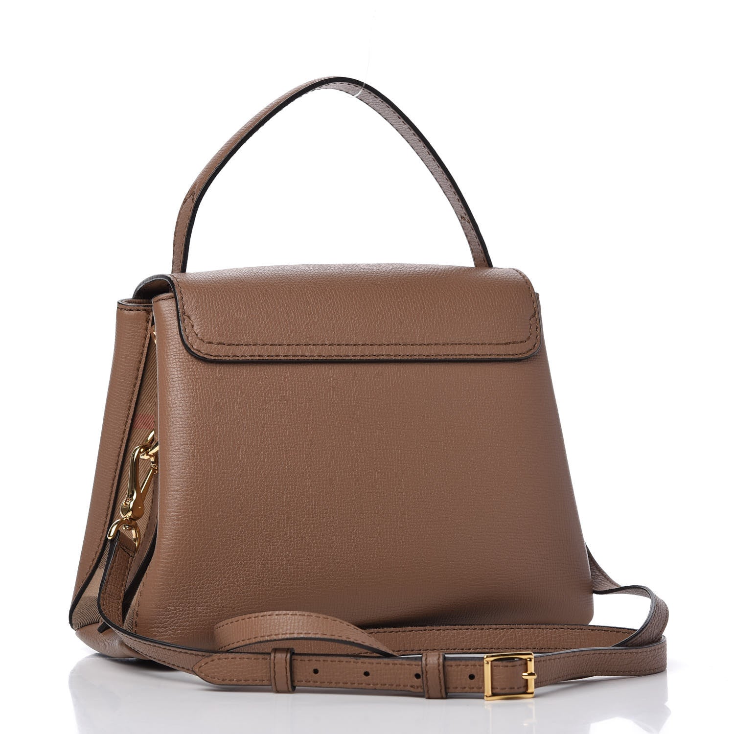 Burberry Derby Calfskin House Check Small Camberley Dark Sand 3 of 9