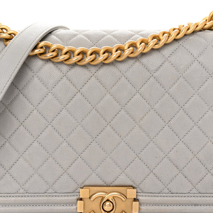 Chanel Caviar Quilted New Medium Boy Flap Grey 7 of 9