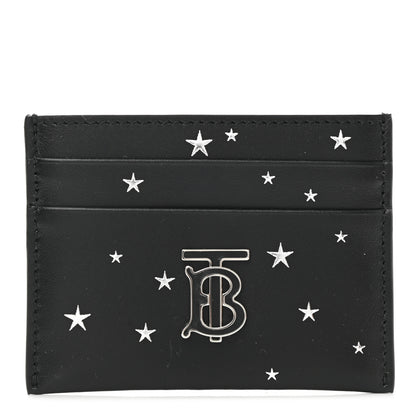 Burberry Calfskin Star Print Card Case Black 1 of 6