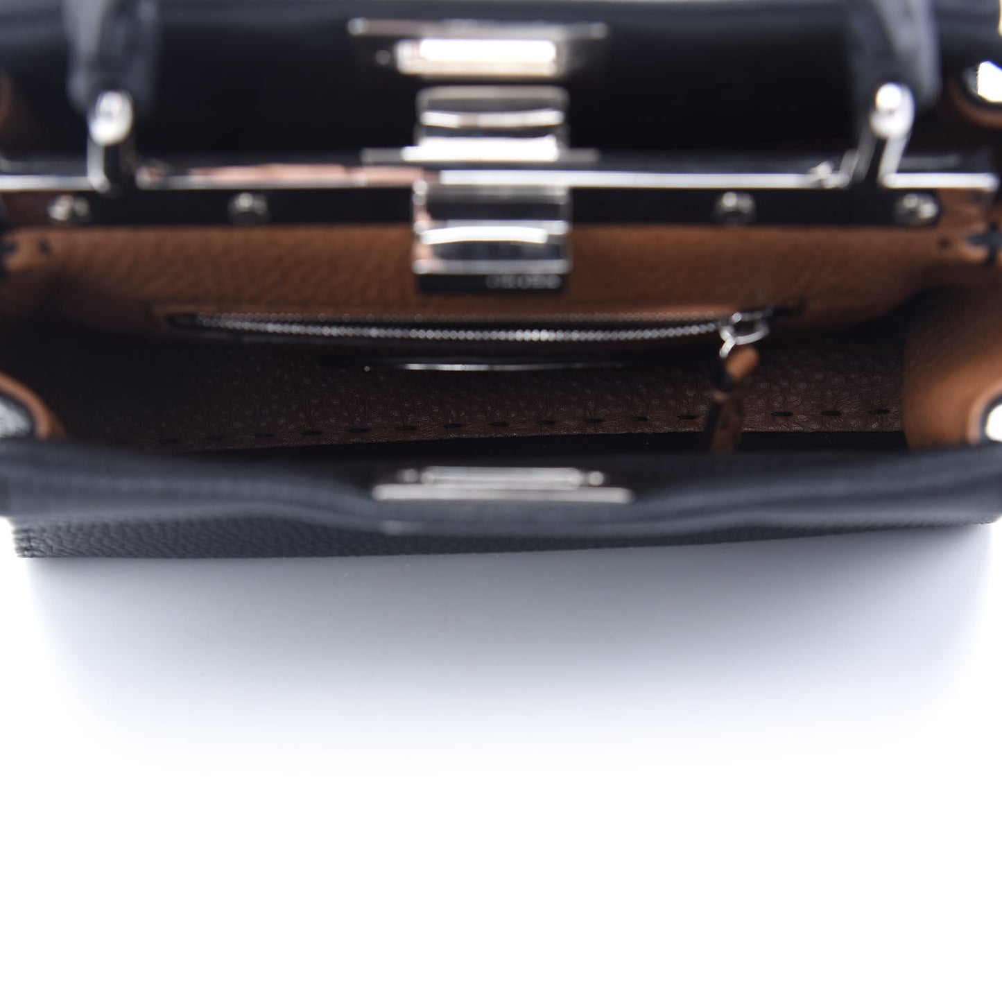 Cuoio Romano Selleria Bi-Color Mini Peekaboo Iconic Satchel Black Mou