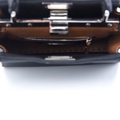 Fendi Cuoio Romano Selleria Bi-Color Mini Peekaboo Iconic Satchel Black Mou 5 of 8