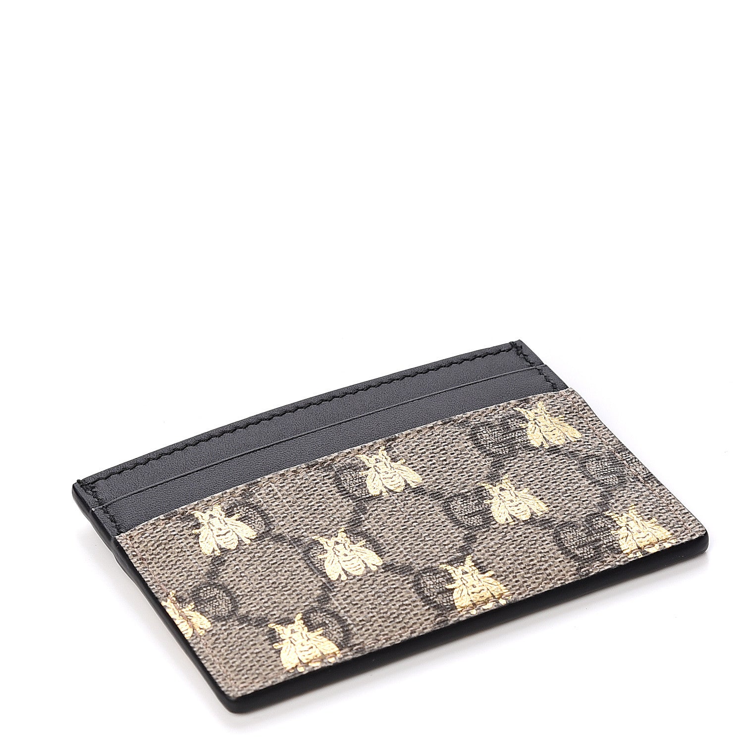 Gucci GG Supreme Monogram Bees Card Holder Black 3 of 9