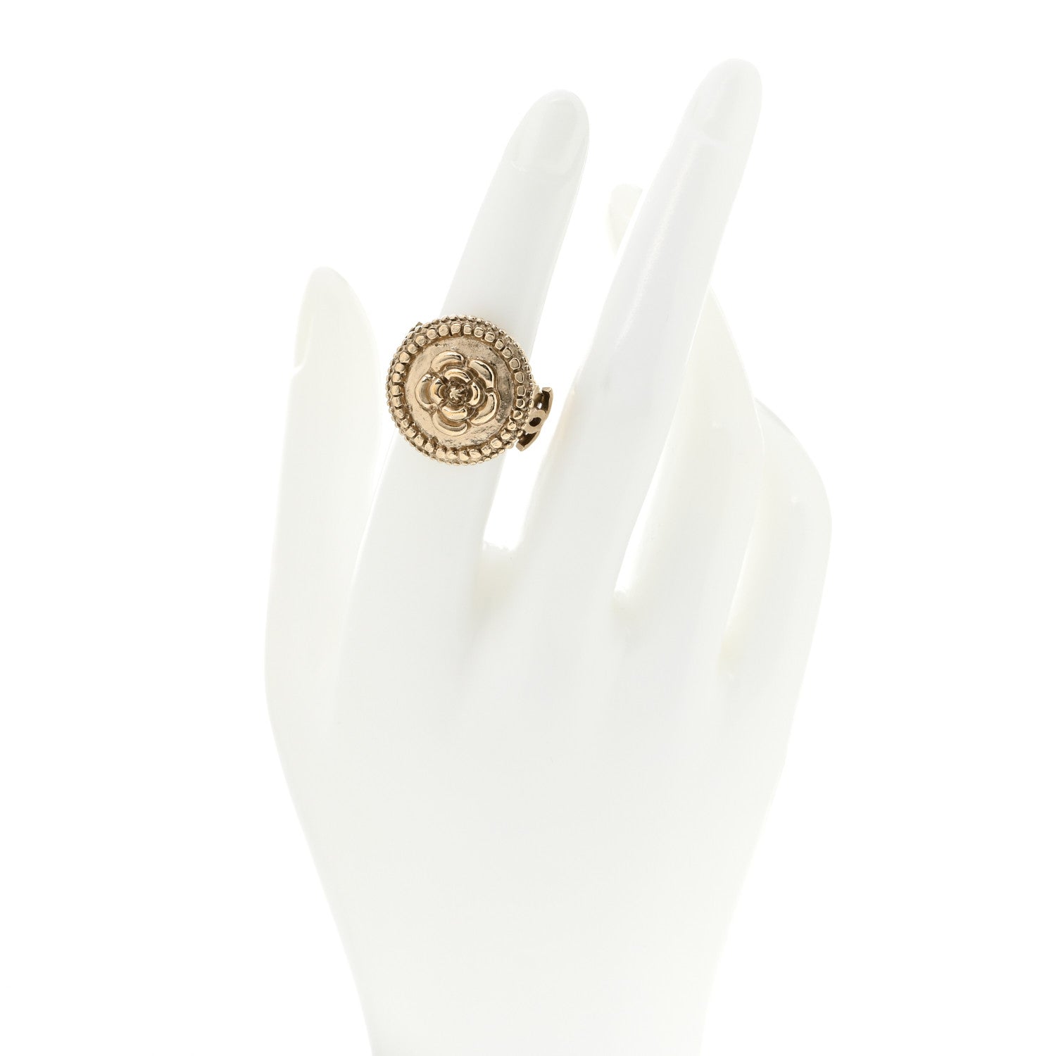 Chanel CC Camellia Ring 5 Gold 2 of 6