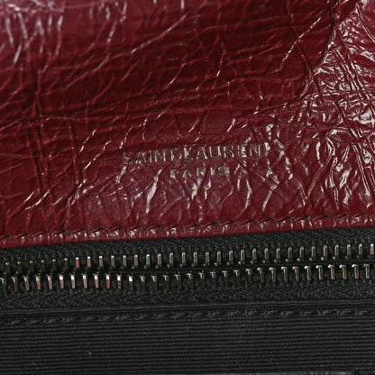 Saint Laurent Crinkled Calfskin Matelasse Monogram Medium Niki Chain Satchel Rouge Legion 7 of 13