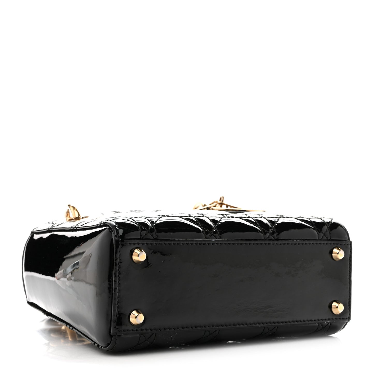 Patent Cannage Mini Lady Dior Black