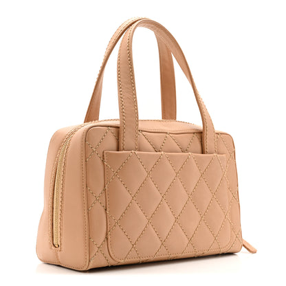 Chanel Calfskin Contrast Stitch Surpique Bowler Beige 4 of 21