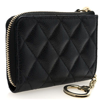 Chanel Caviar Quilted Zipped Key Holder Case Black 3 of 8
