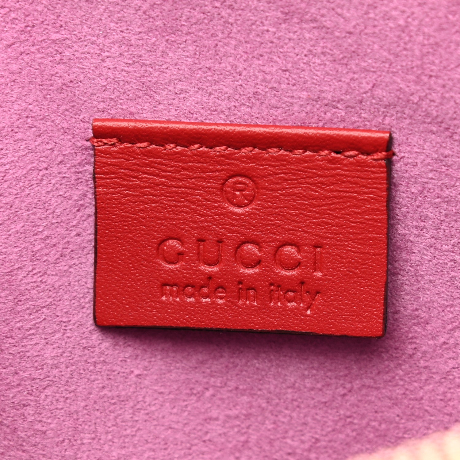 Gucci GG Supreme Monogram Bosco Patch Zip Pouch Beige Malva Hibiscus Red 6 of 8