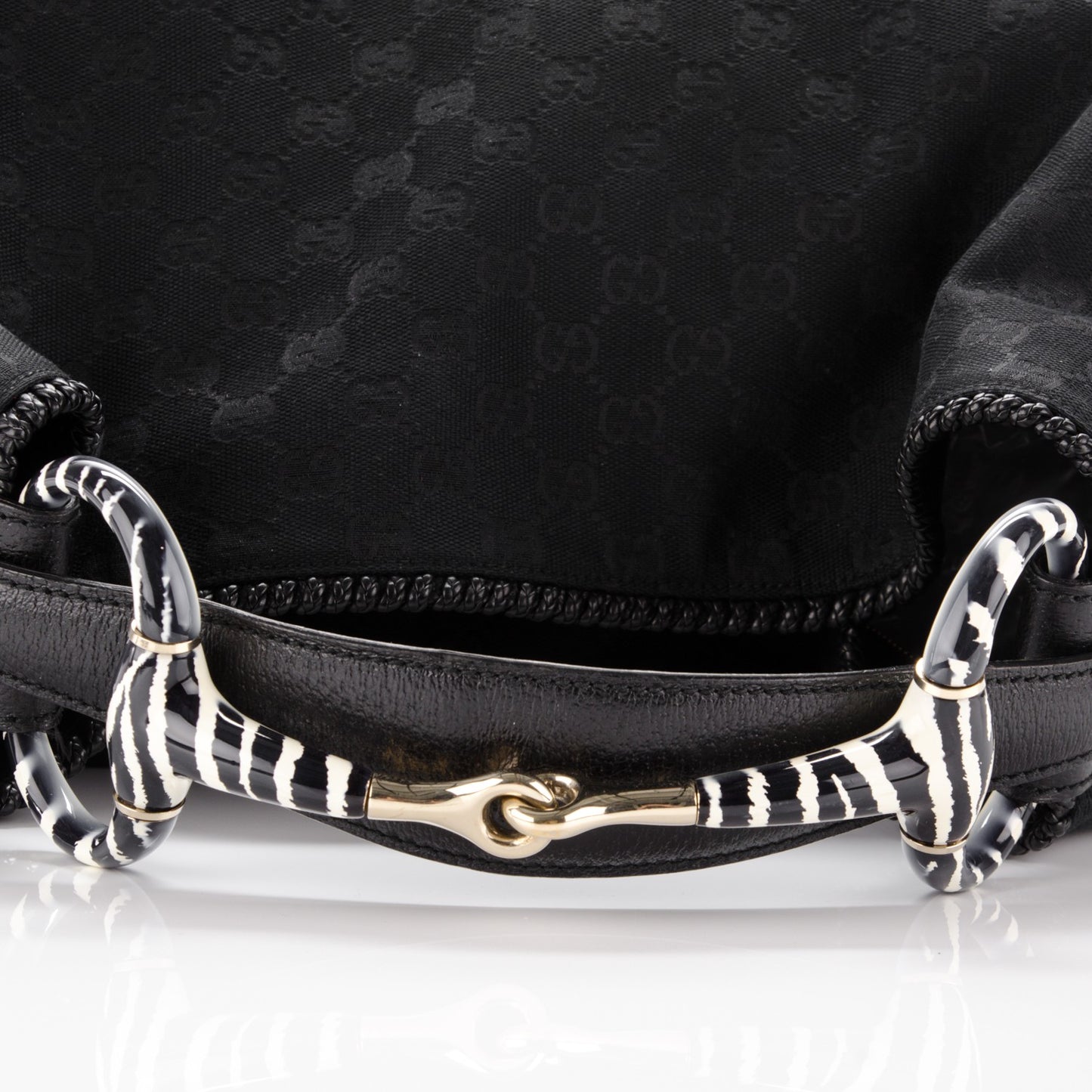 Monogram Large Horsebit Chain Hobo Black