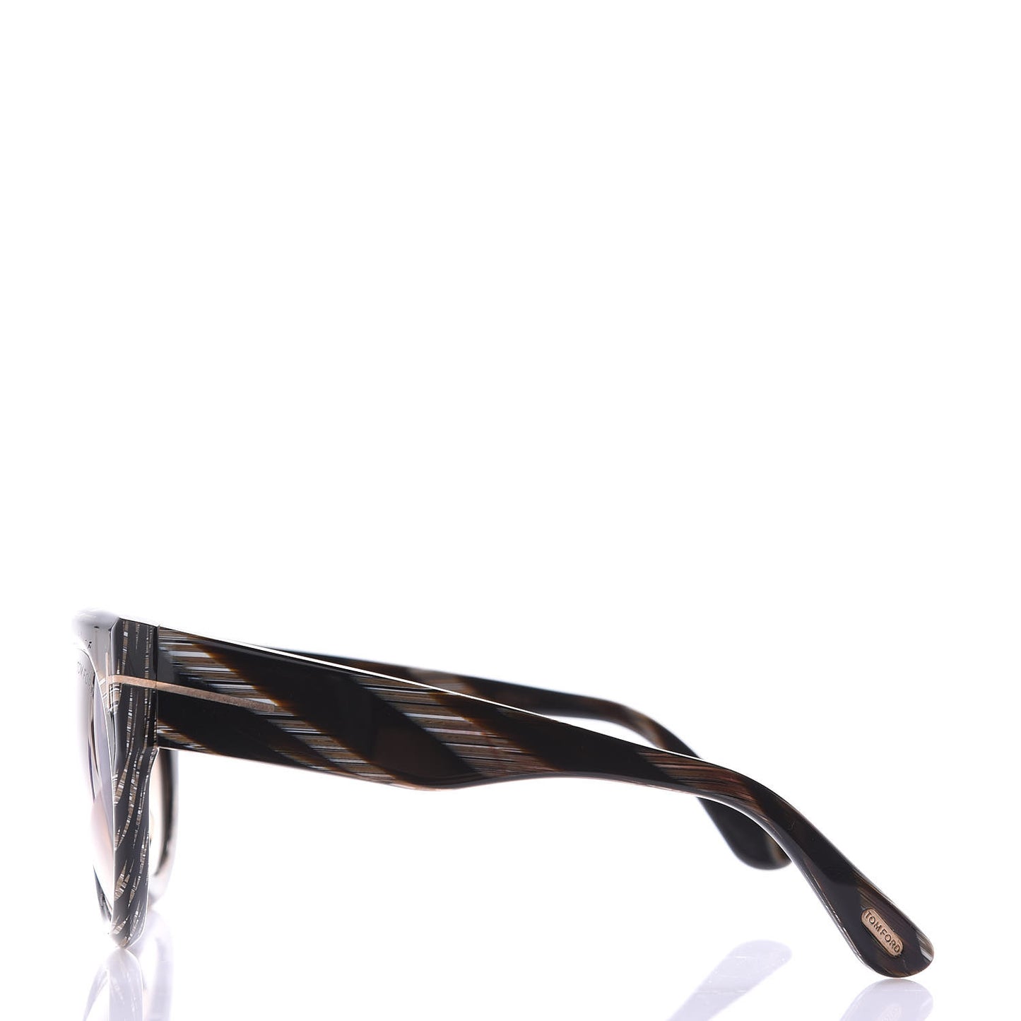 Alana Aviator Round Sunglasses TF360 Black Brown Horn