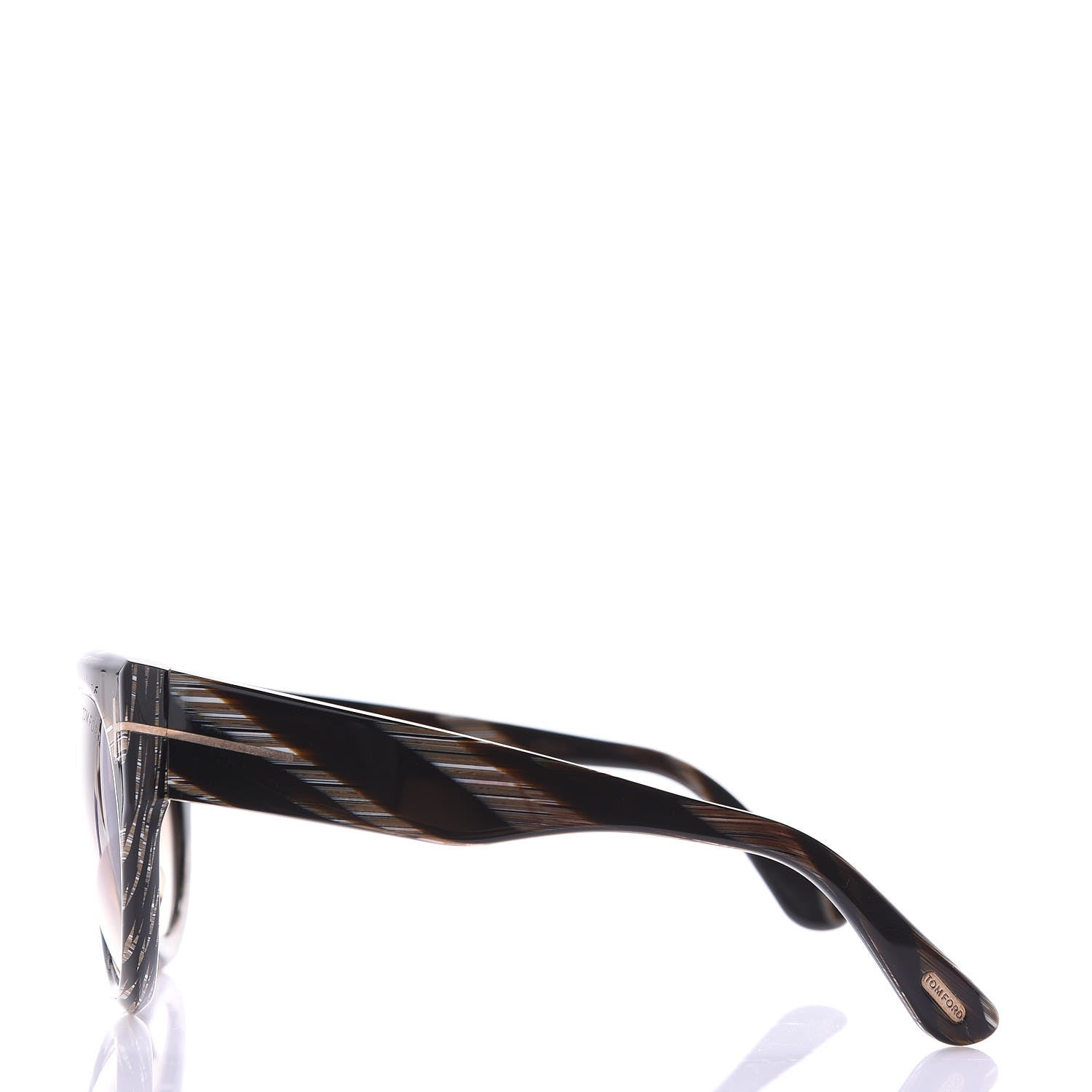 Tom Ford Alana Aviator Round Sunglasses TF360 Black Brown Horn 2 of 8