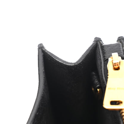 Miu Miu Goatskin Madras Tote Black 15 of 18