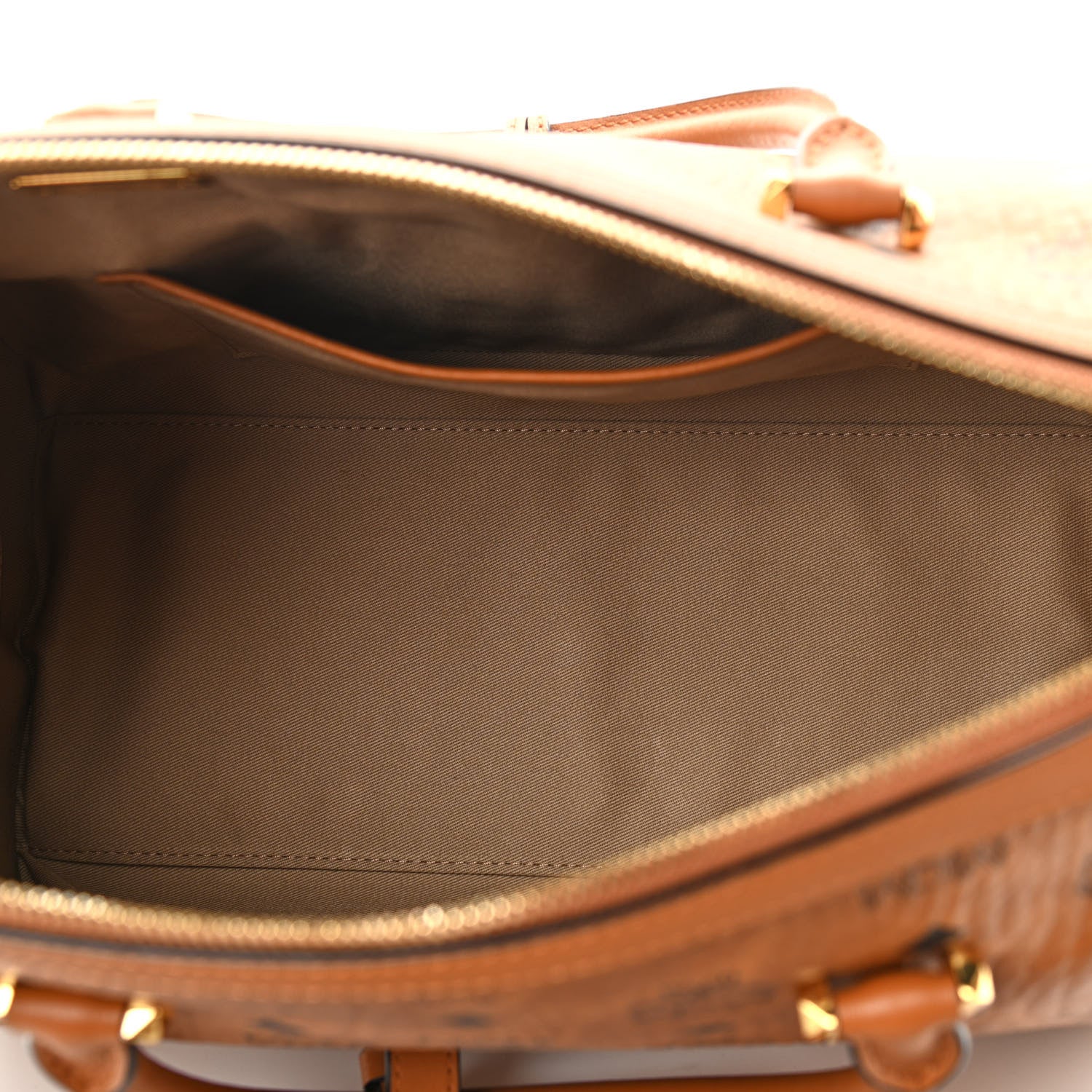 MCM Visetos Medium Boston Bag Cognac 5 of 11