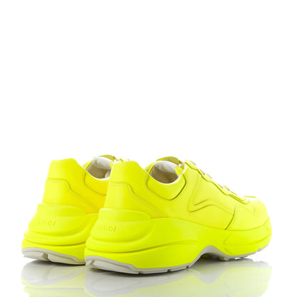 Gucci Calfskin Mens Rhyton Sneakers 10.5 Yellow Fluo 4 of 9